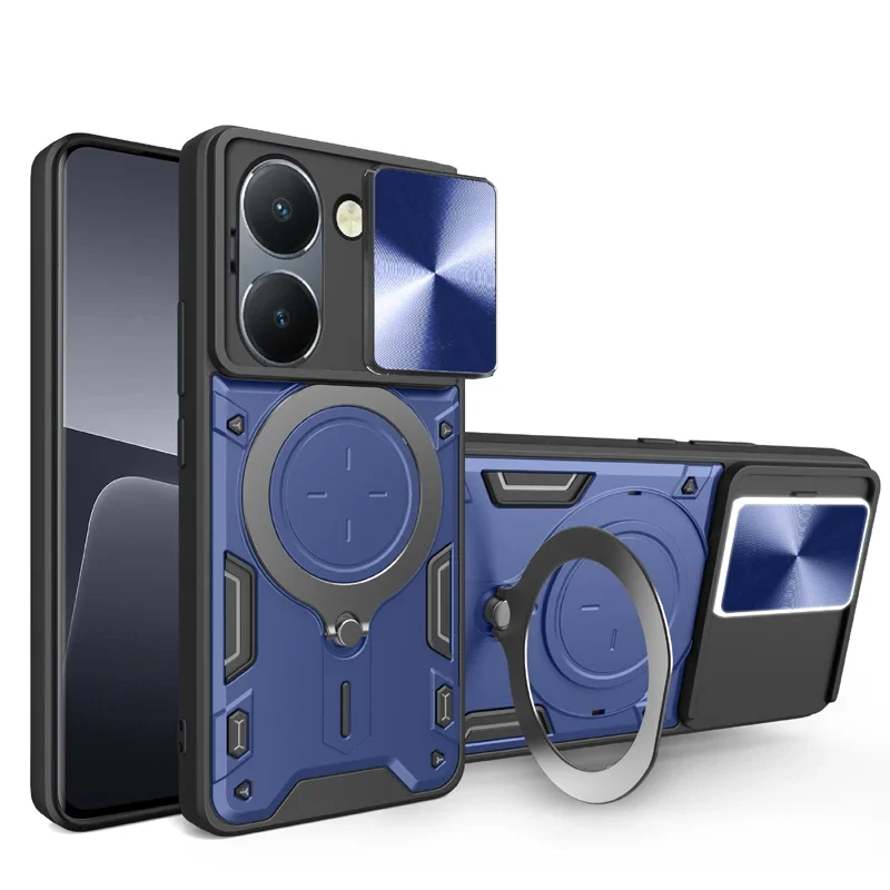 Vivo Y28 - Fundas Protectoras Deslizantes con Anillo Magnético