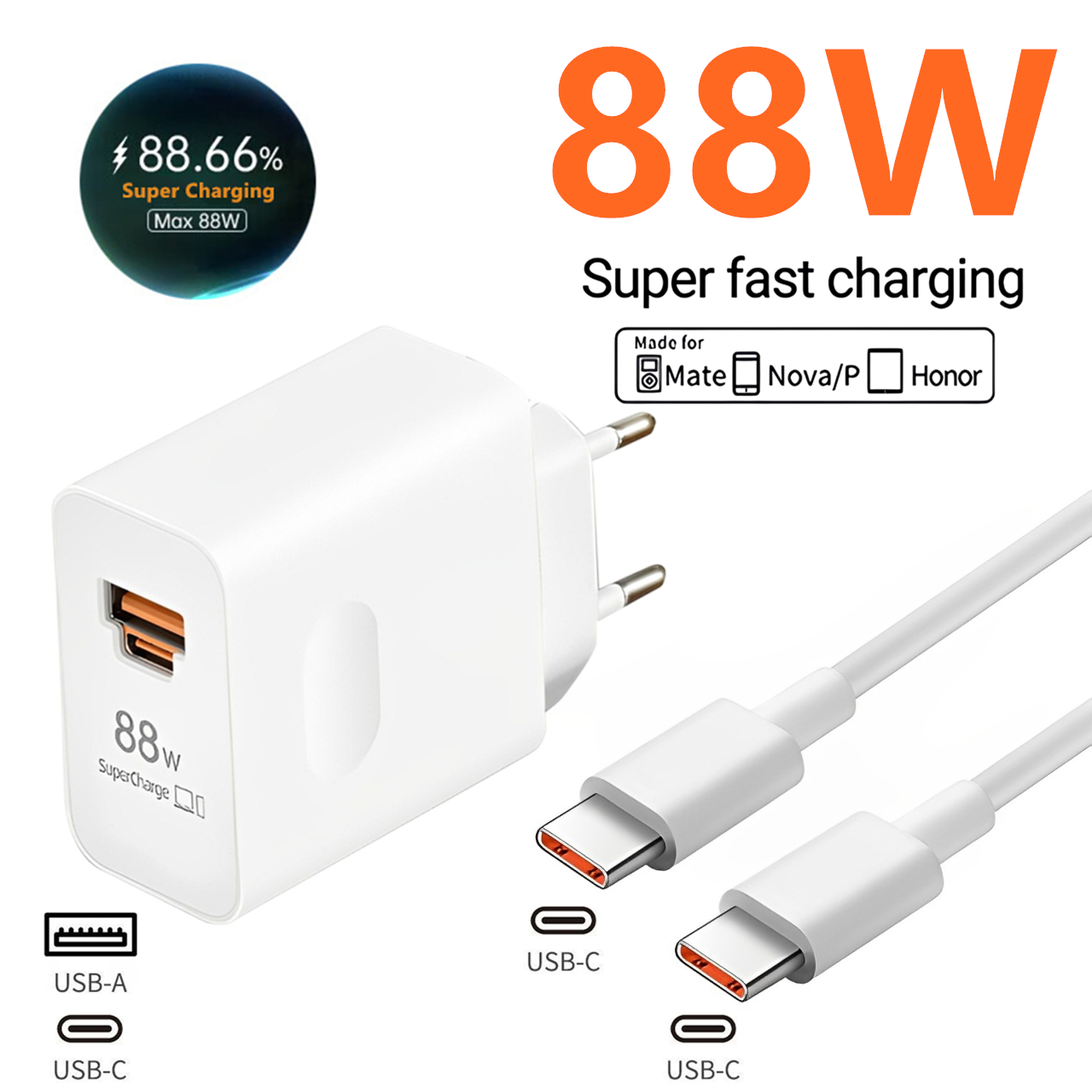 Huawei Nova 12 - Cargador súper rápido USB A +