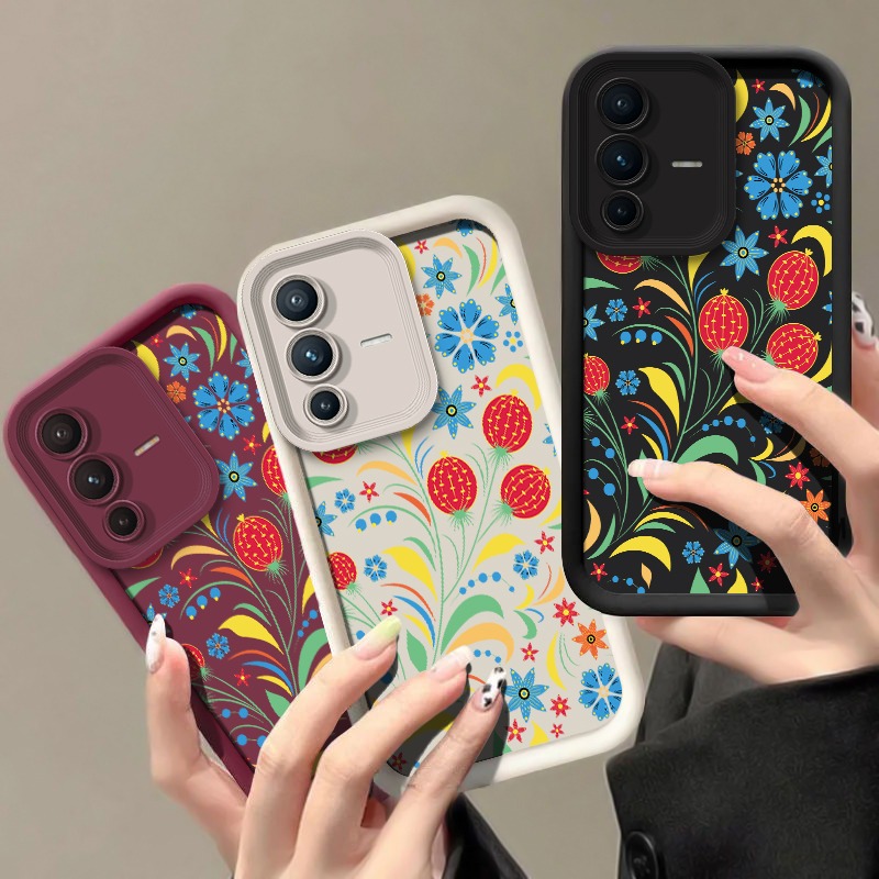 Vivo V40 - Funda de teléfono con flores para