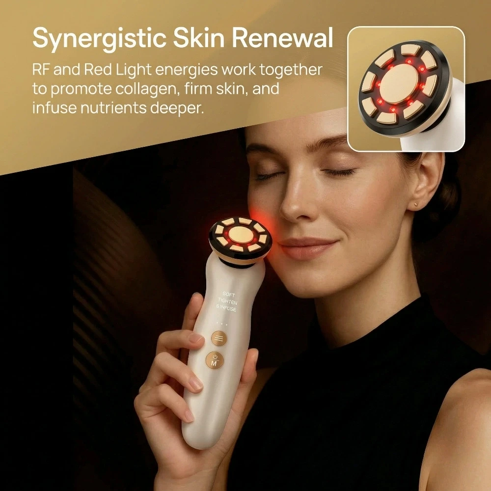 Masajeador facial RF, terapia  - Galvanic Skin Sensor reseña y precio