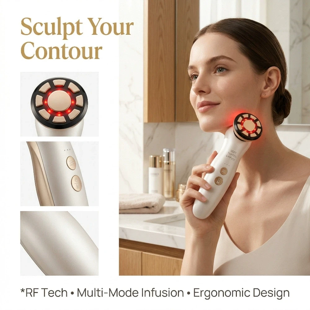 Masajeador facial RF, terapia  - Galvanic Skin Sensor reseña y precio